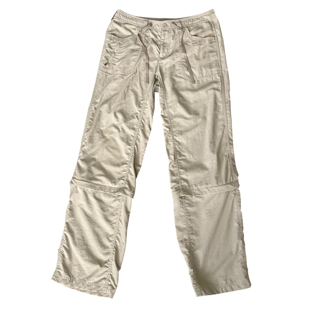 The North Face Womens Convertible Hiking Pants Khaki Tan Zip Off Cargo 8 Outdoor